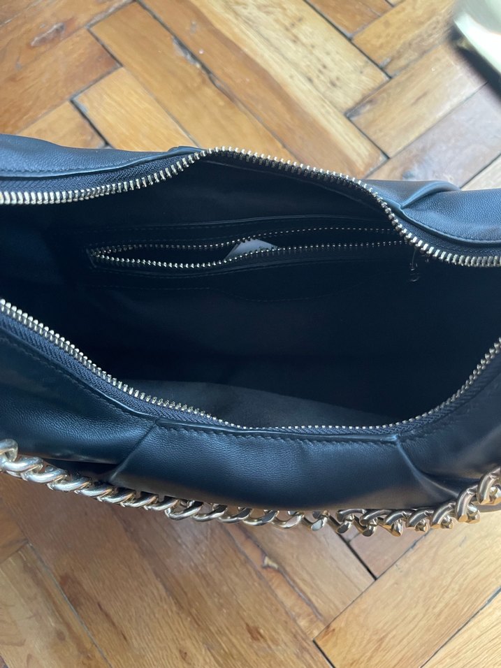 desa Zincir Detaylı Siyah Deri Kadın Çanta - Görsel 2