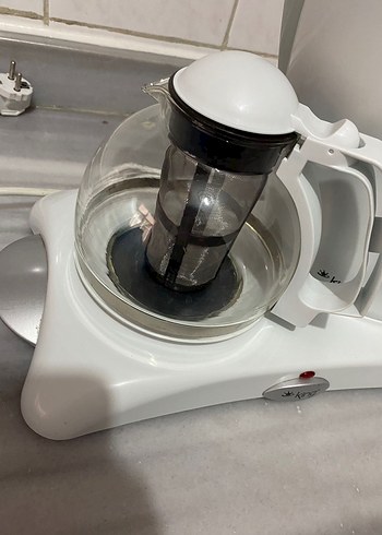 king Beyaz ve Gri Elektrikli Su Isıtıcısı ve Demlik - Görsel 3