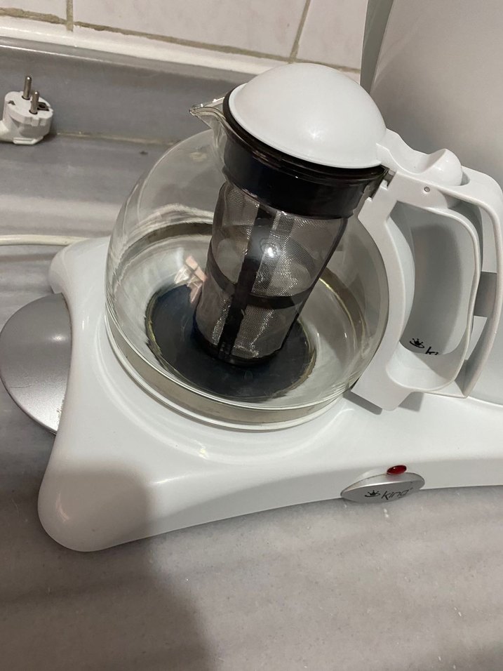 king Beyaz ve Gri Elektrikli Su Isıtıcısı ve Demlik - Görsel 3