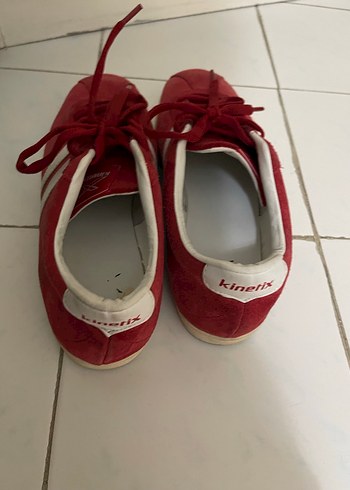 KİNETİX Kırmızı Süet Kadın Spor Ayakkabı - Görsel 3