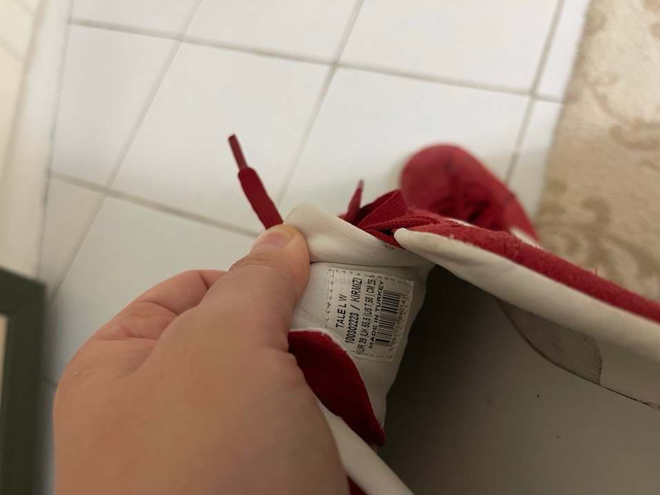 KİNETİX Kırmızı Süet Kadın Spor Ayakkabı - Görsel 4