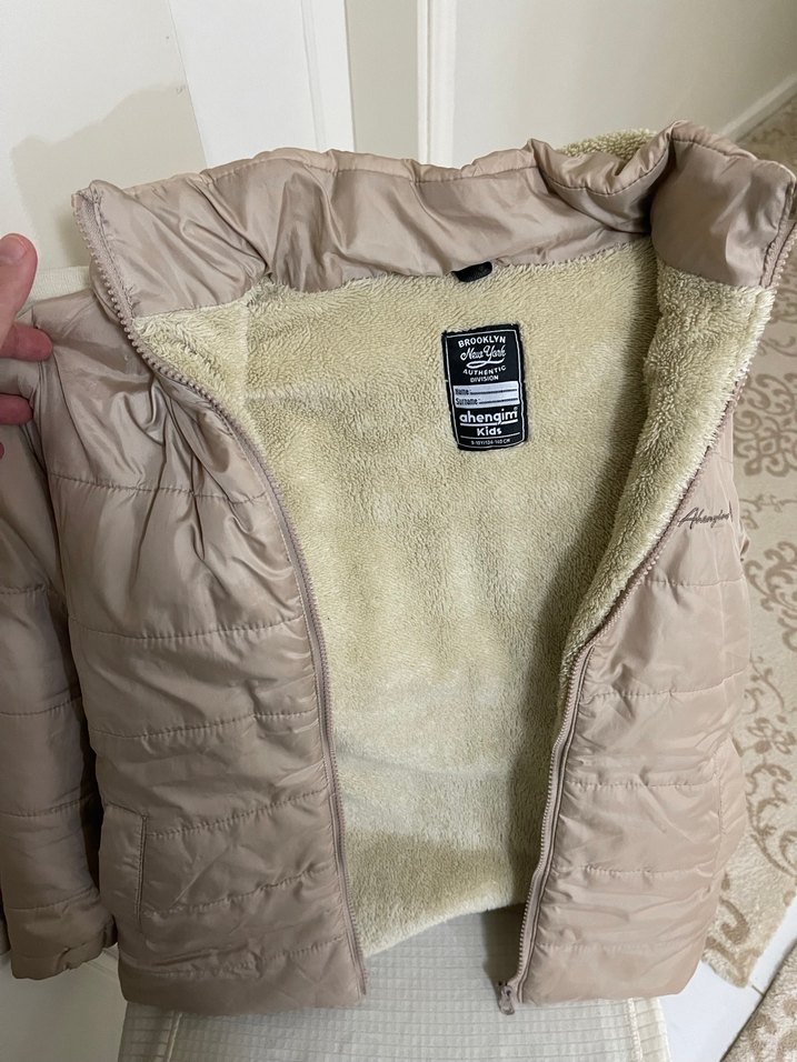 Bej çocuk Midi Kışlık mont - Görsel 4