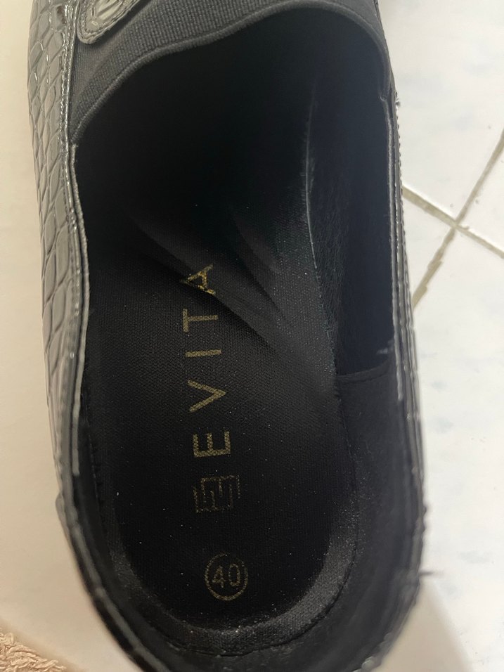 Siyah Yılan Desenli Blok Topuk Kadın Babet - Görsel 4