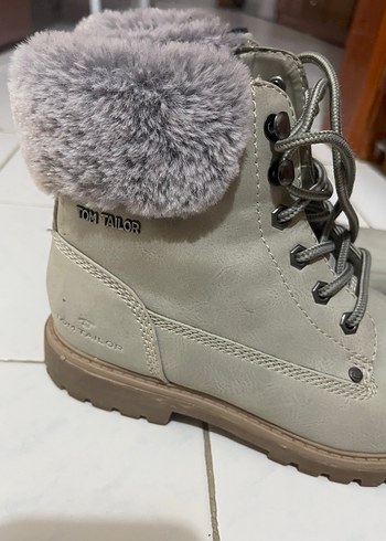 Gri Kadın Süet Kürklü Dolgu Topuk Bot - Görsel 2