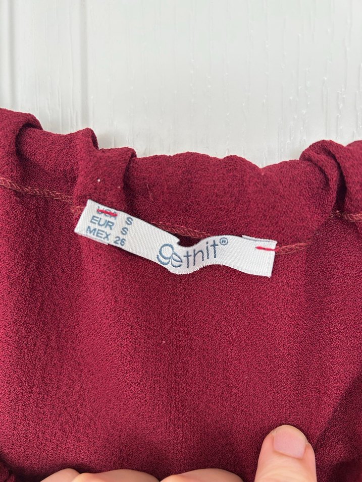 Bordo İp Askılı Şortlu Takım - Görsel 4