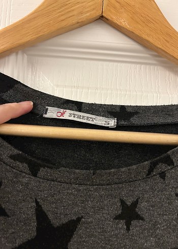 Gri Yıldız Desenli Uzun Kollu Kadın Kazak - Görsel 3