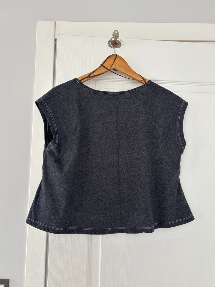 Koton Siyah Baskılı Kısa Kollu Crop Tişört - Görsel 2