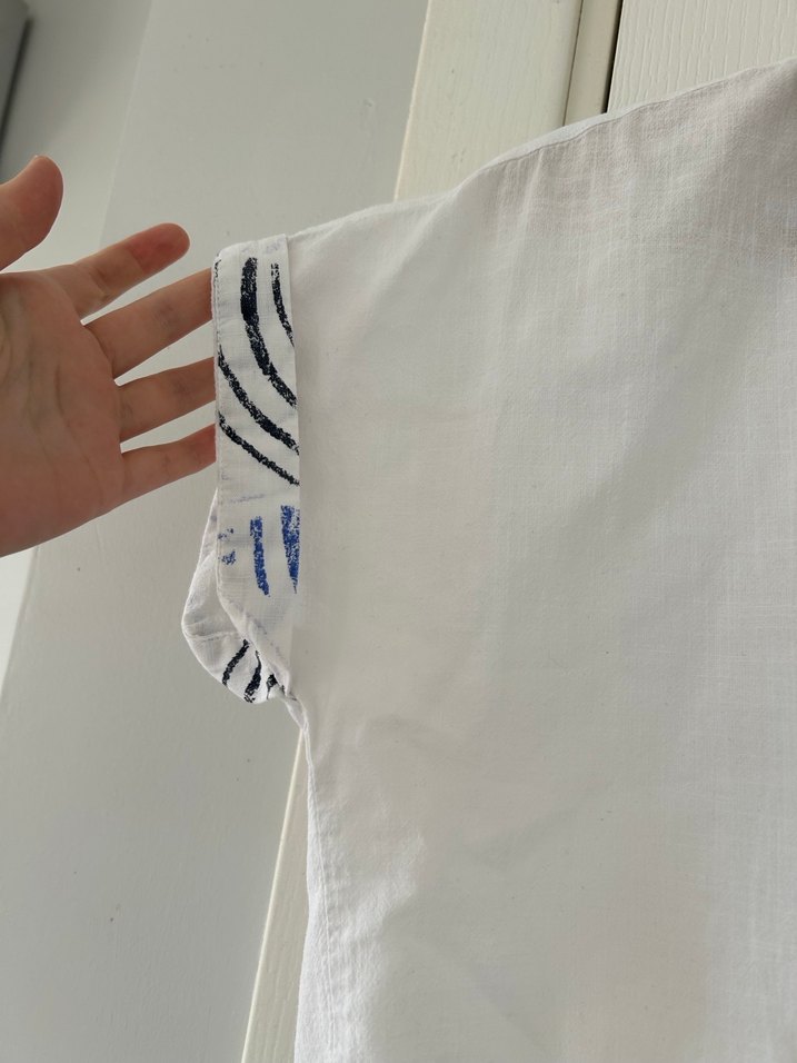 Colins Desenli Keten Kısa Kollu Crop Gömlek - Görsel 4