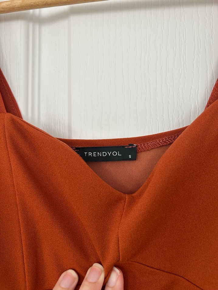 Trendyol Milla Kiremit Rengi Kadın Bodysuit - Görsel 3