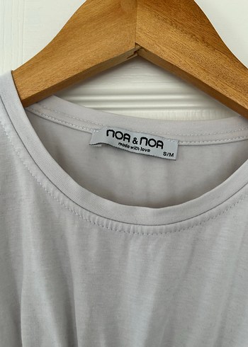 Beyaz Siyah Pamuklu Tişört - Görsel 4