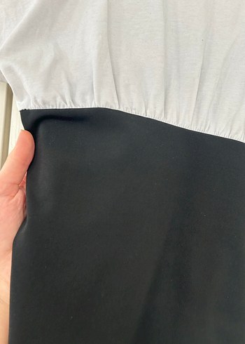 Beyaz Siyah Pamuklu Tişört - Görsel 5