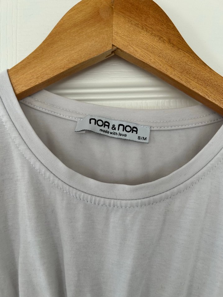 Beyaz Siyah Pamuklu Tişört - Görsel 3