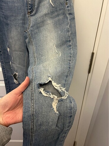 xs Beden Oxxo Yırtık Jean Pantolon Dar Paça
