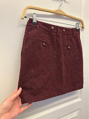 xs Beden Koton Bordo Mini Etek