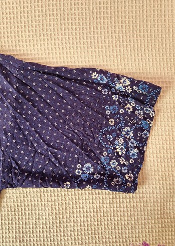 s Beden Bohem Stil Mavi Midi Kimono