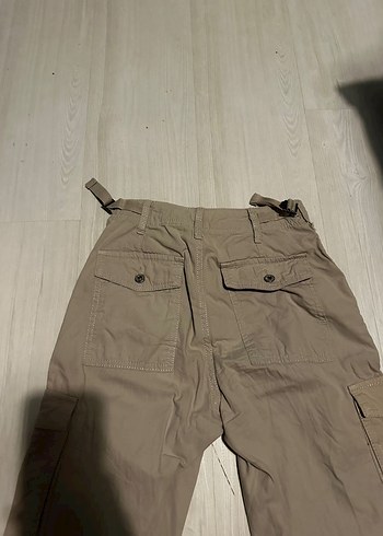 Bej Wide leg kargo Pantolon - Görsel 5