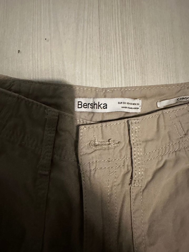 Bej Wide leg kargo Pantolon - Görsel 4