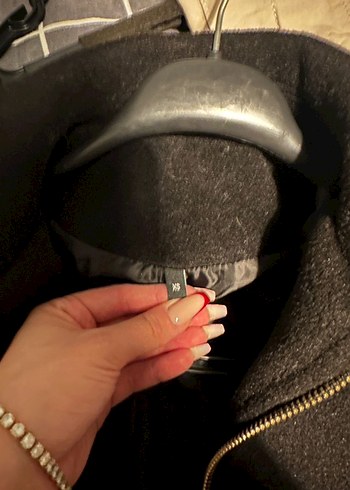 Kadın Siyah Fermuarlı Midi Ceket - Görsel 4