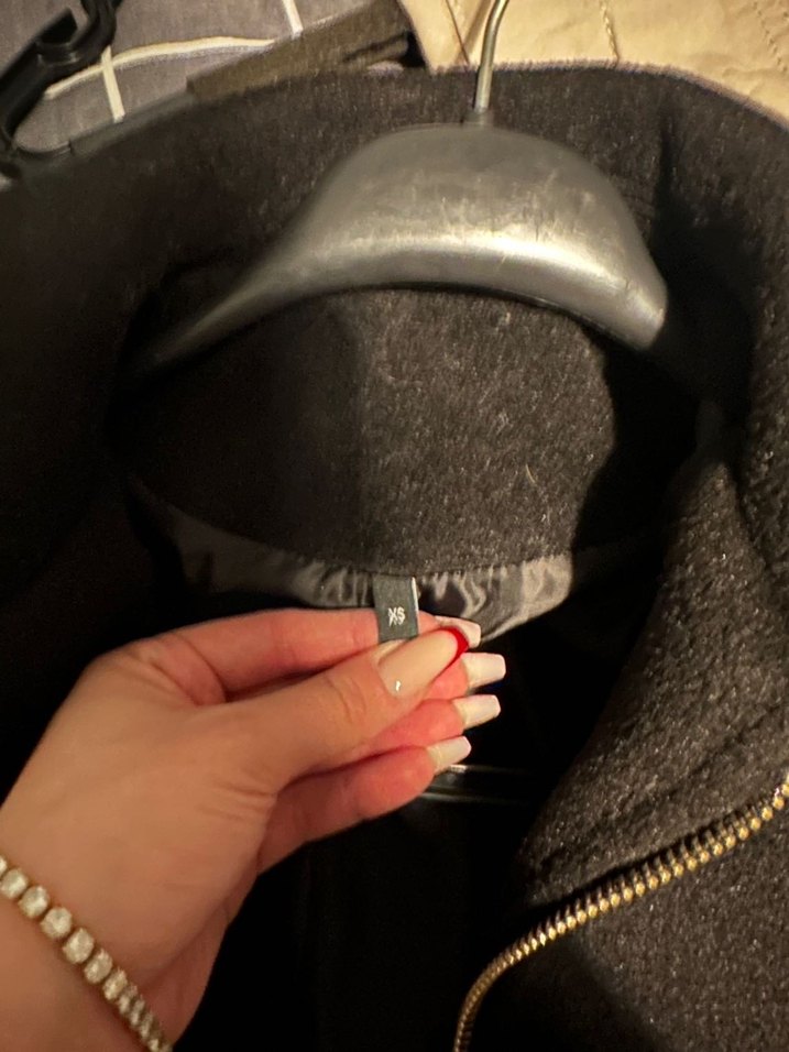 Kadın Siyah Fermuarlı Midi Ceket - Görsel 4