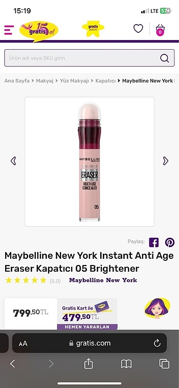 Maybelline kapatıcı 05