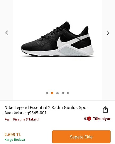 37 Beden siyah Renk Nike Spor Ayakkabı