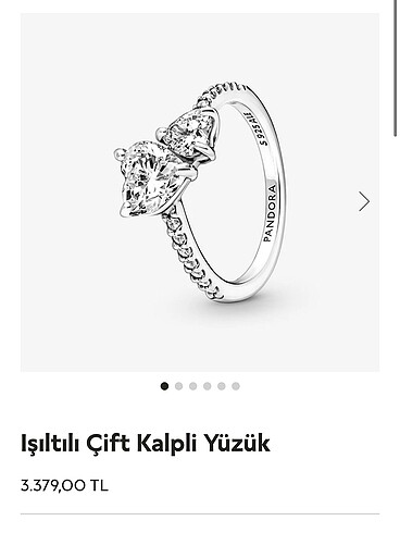 Işıltılı Çift Kalpli Yüzük