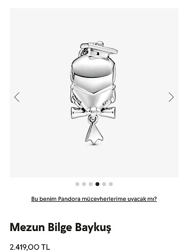 Beden beyaz Renk Pandora Mezun Bilge Baykuş Charm