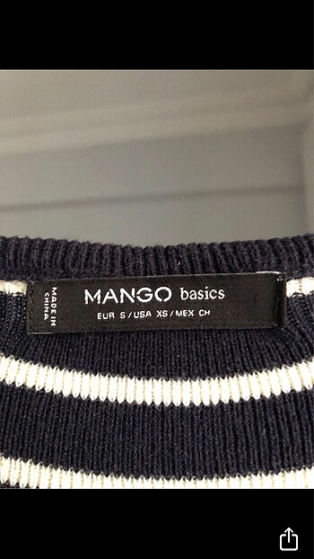 s Beden Mango çizgili elbise