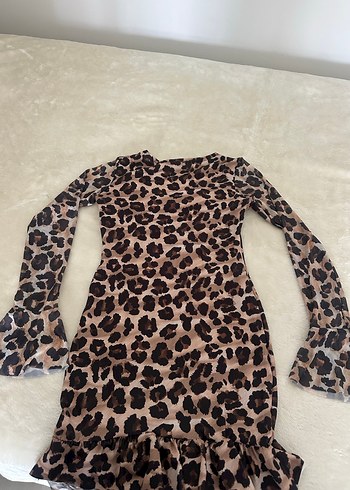Leopar kısa elbise - Görsel 2
