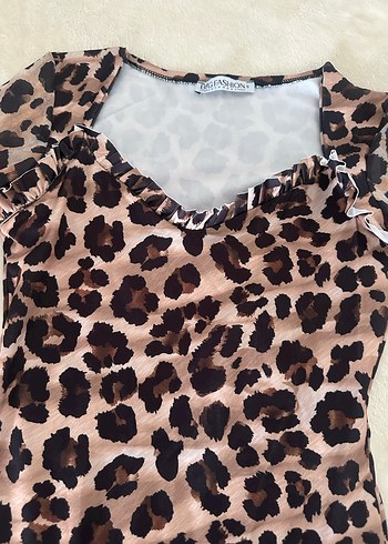Leopar kısa elbise - Görsel 3