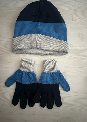 Erkek Çocuk Örgü Bere ve Eldiven Seti - Görsel 2