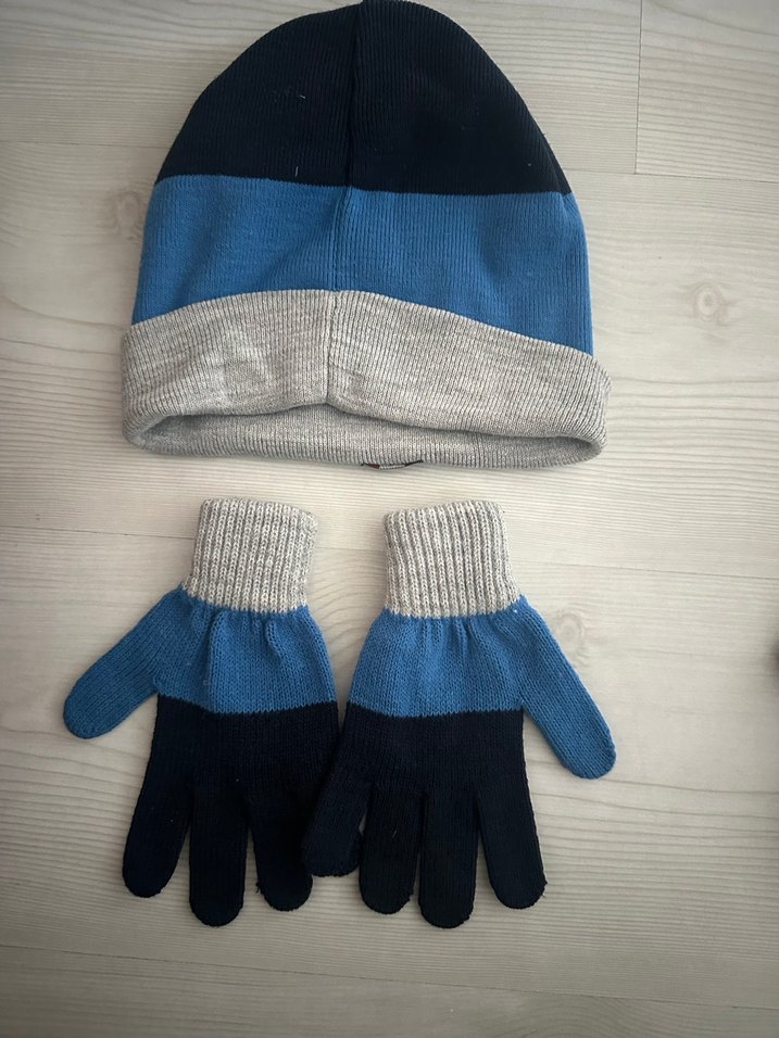 Erkek Çocuk Örgü Bere ve Eldiven Seti - Görsel 2