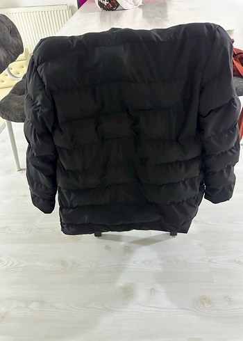 Siyah Kadın Mini Kışlık Kapüşonlu Mont - Görsel 4