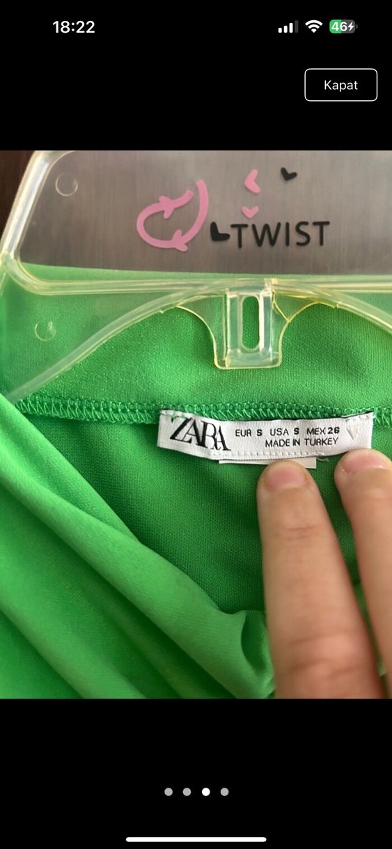 Yeşil Drapeli kısa Elbise - Görsel 3