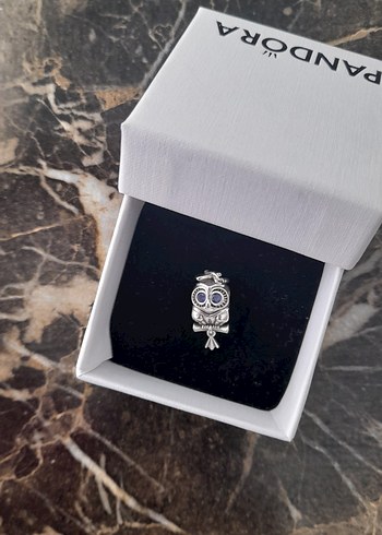 Pandora Gri Boncuklu Baykuş Charm