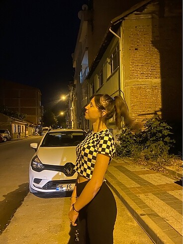 s Beden çeşitli Renk Damalı crop
