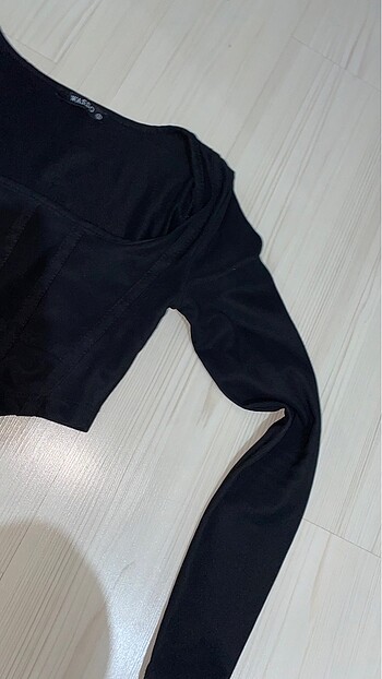 s Beden siyah Renk Korseli crop
