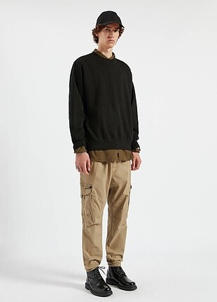 Pull & Bear Yırtılmaz Kumaş Erkek Kargo Pantolonu