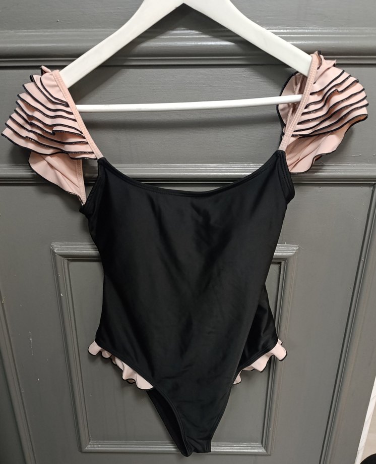 Siyah Strappy Kadın Mayo - Görsel 5