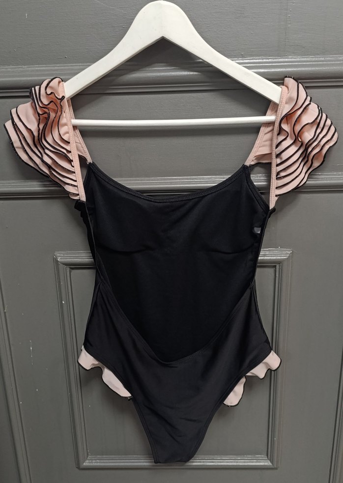 Siyah Strappy Kadın Mayo - Görsel 4