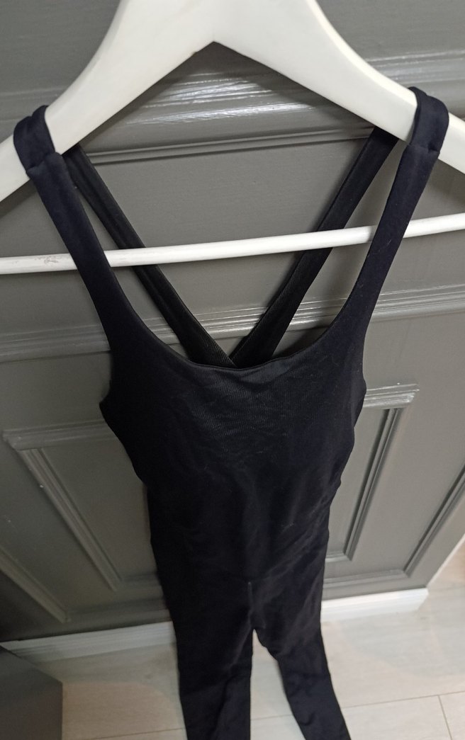 Bershka Siyah Kadın Uzun Atletik Tulum - Görsel 2