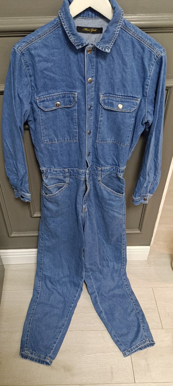 mavi Jean Düğmeli Denim Kadın Tulum - Görsel 2