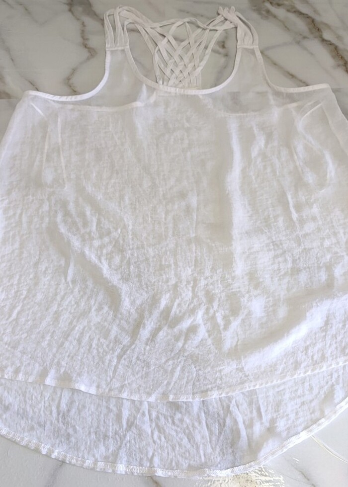 Batık tül pareo üst - Görsel 3