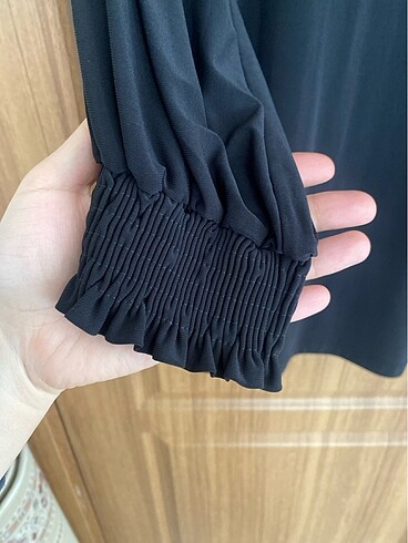 Refka Tesettür Giyim Siyah Sandy kumaş tunik