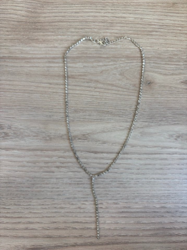 Gri Uzun Zincir Detaylı Bohem Kadın Kolye - Görsel 2
