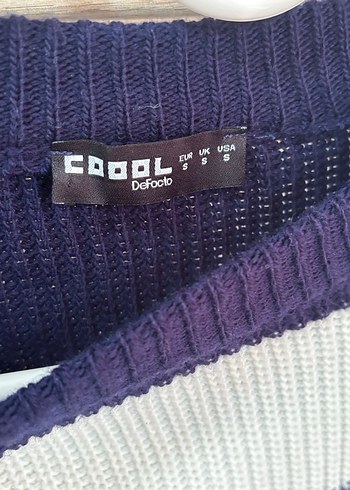 Kadın Siyah Beyaz Çizgili Triko Kazak - Görsel 2