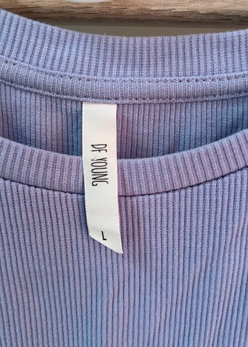 Mor Baskılı Kız Tişörtü, Kısa Kollu, Dar Kesim - Görsel 3