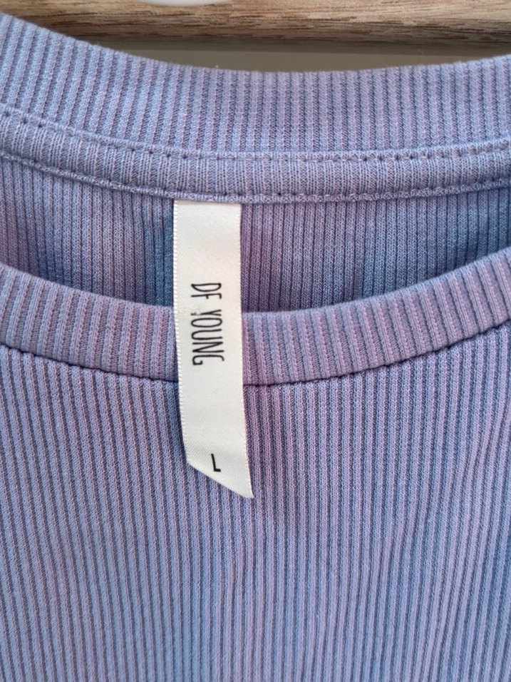 Mor Baskılı Kız Tişörtü, Kısa Kollu, Dar Kesim - Görsel 3