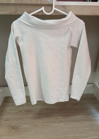 Beyaz Kadın Boğazlı İnce Triko Kazak - Görsel 3