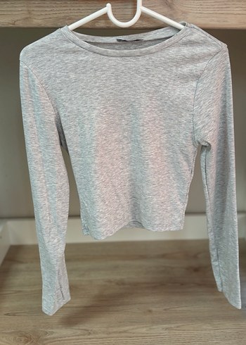 Gri Kadın İnce Uzun Kollu Keten Kazak - Görsel 3